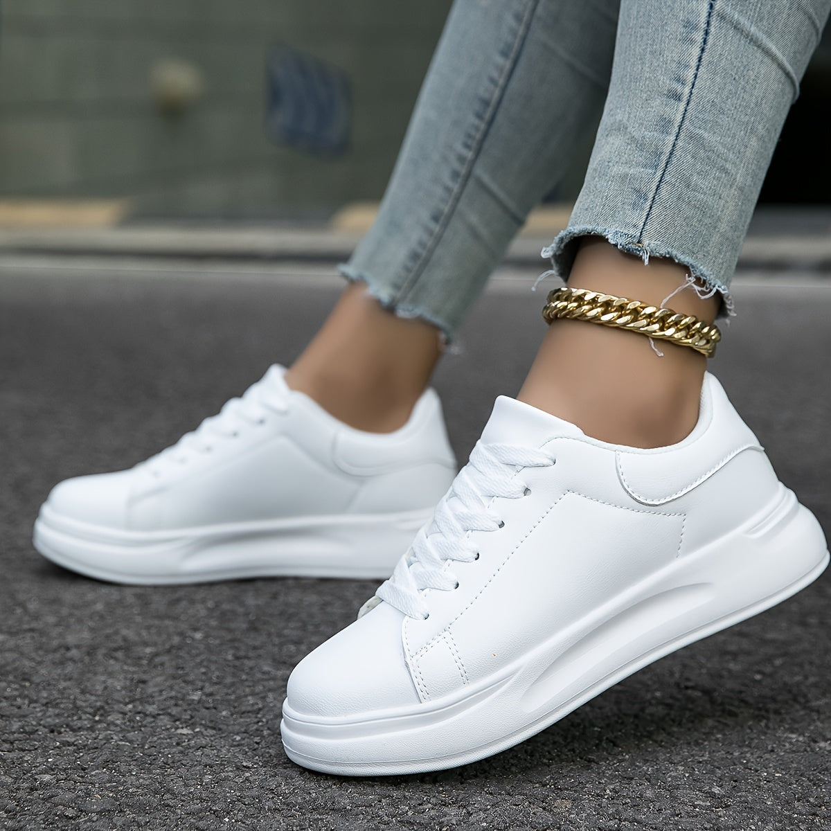 Layla - Weiße Damensneaker für den Alltag