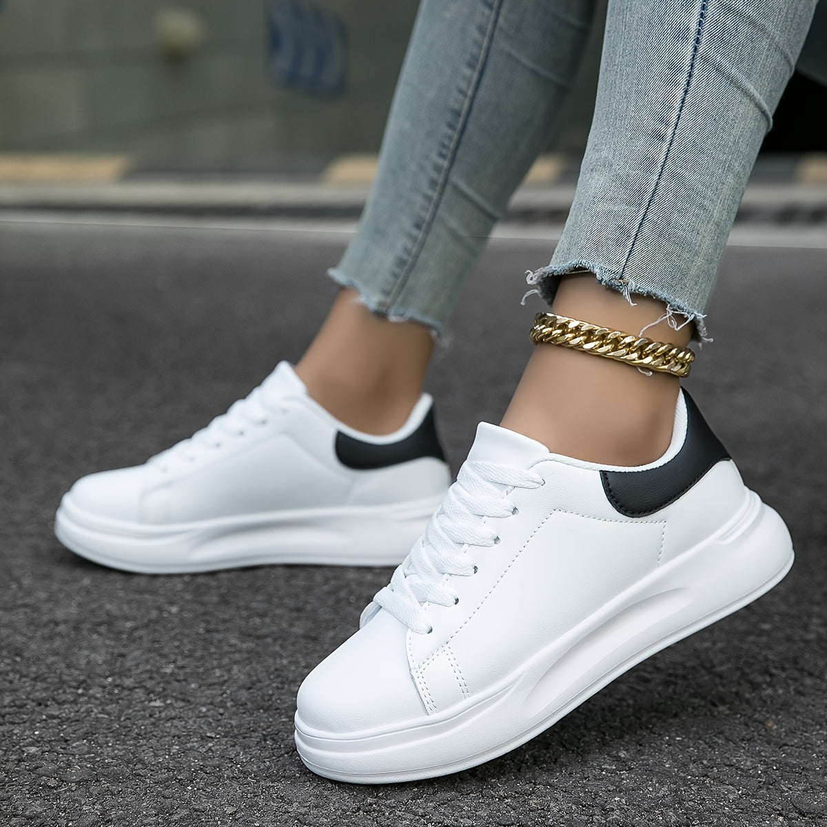 Layla - Weiße Damensneaker für den Alltag