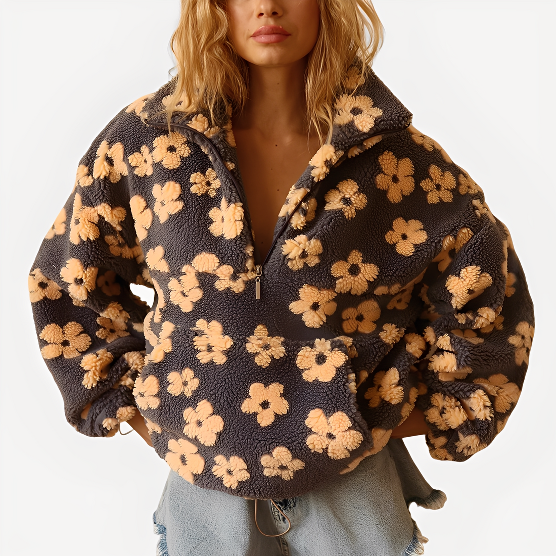 Elizabeth - Stylischer Pullover mit Blumendekoration