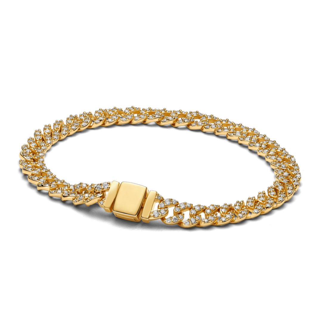 Soraya – Moissanit Gold 18K Cuban Chain Armband