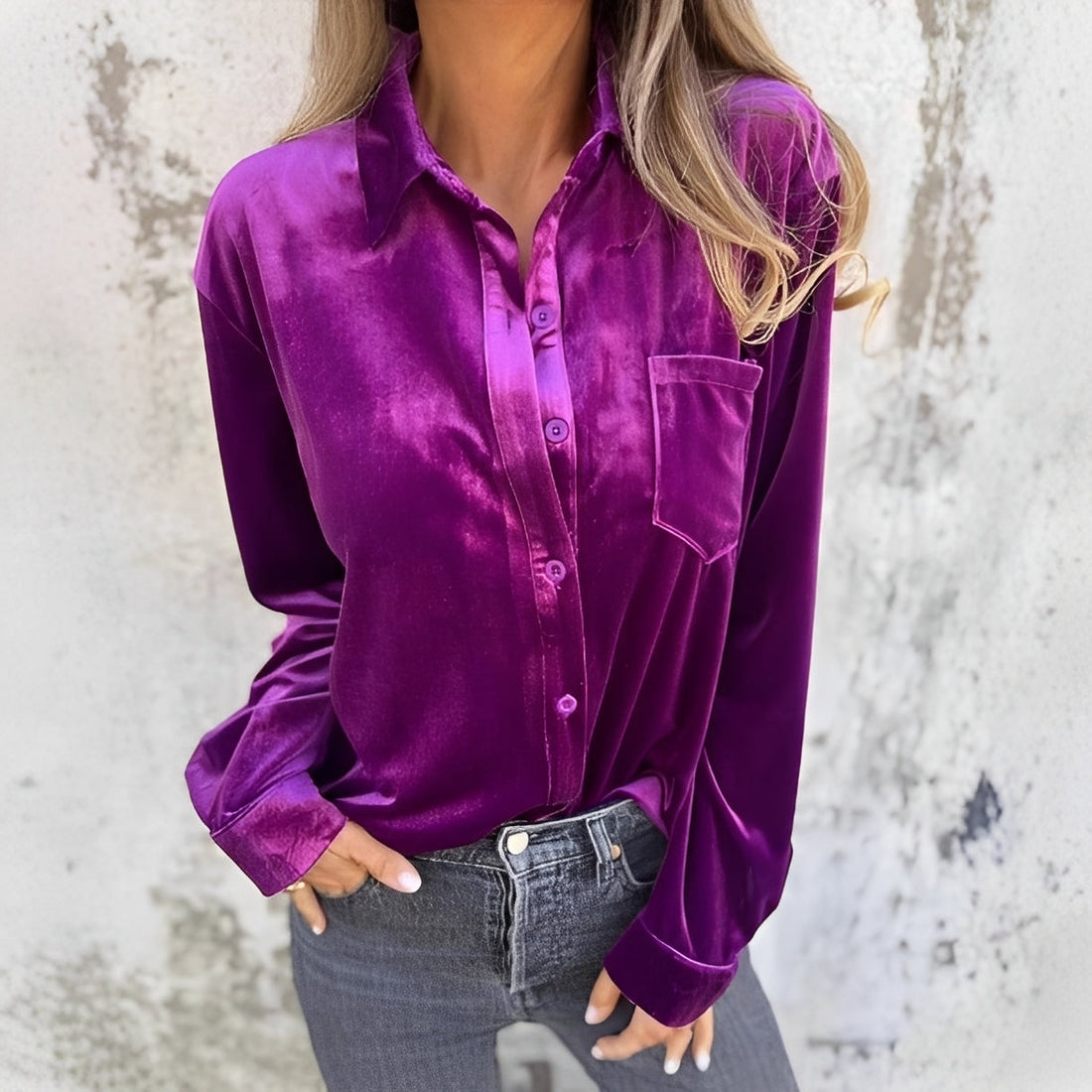 Jessie - Langärmelige Bluse mit Knopfleiste
