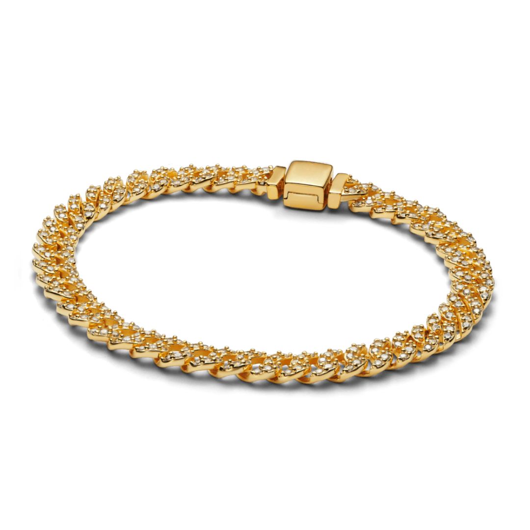 Soraya – Moissanit Gold 18K Cuban Chain Armband