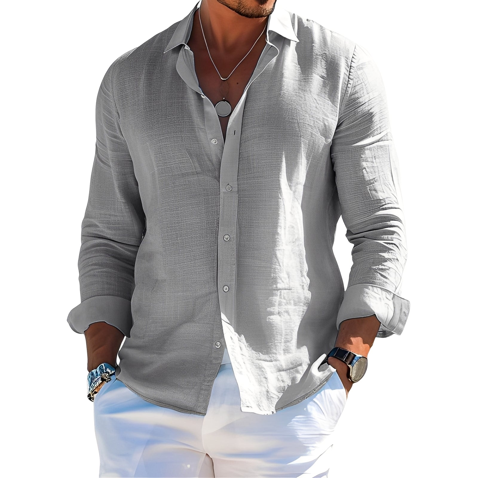 Félicien - Angenehmes langärmeliges Poloshirt