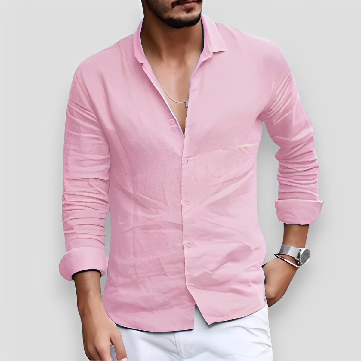 Félicien - Angenehmes langärmeliges Poloshirt