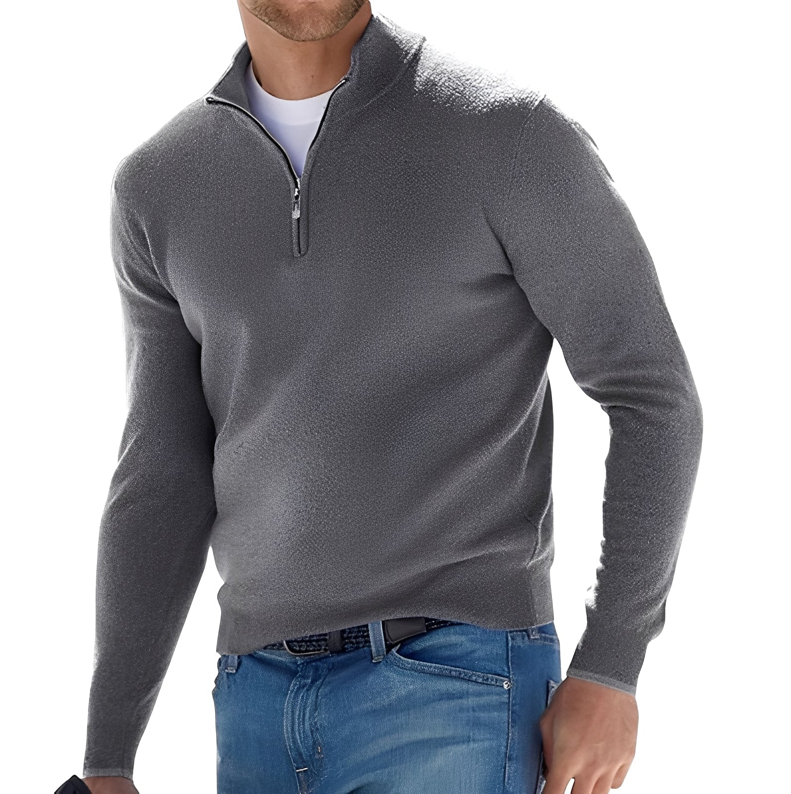 Nash - Freizeitpullover mit halbem Reißverschluss