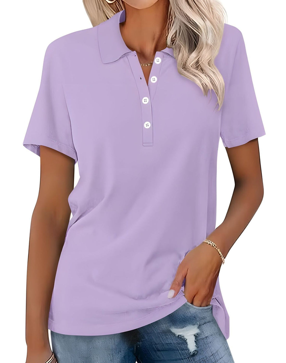 Teresa - Legeres Kurzarm-Poloshirt für Damen