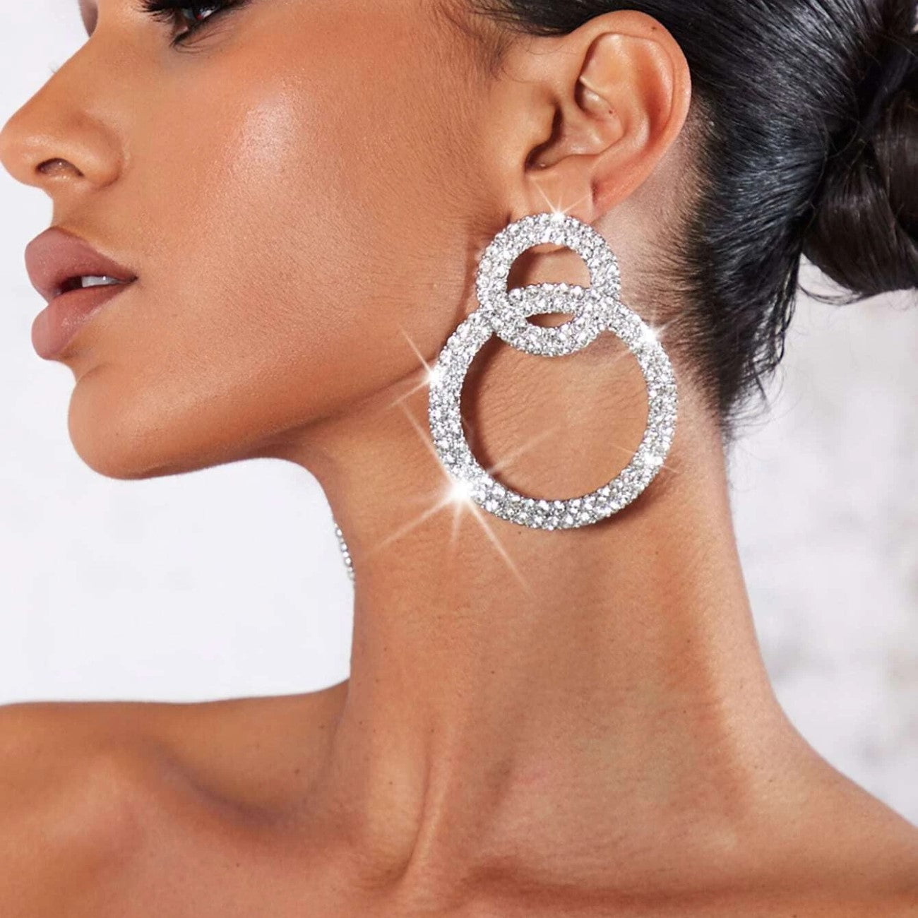 Strass-Hoops - Strass-besetzte Ohrringe