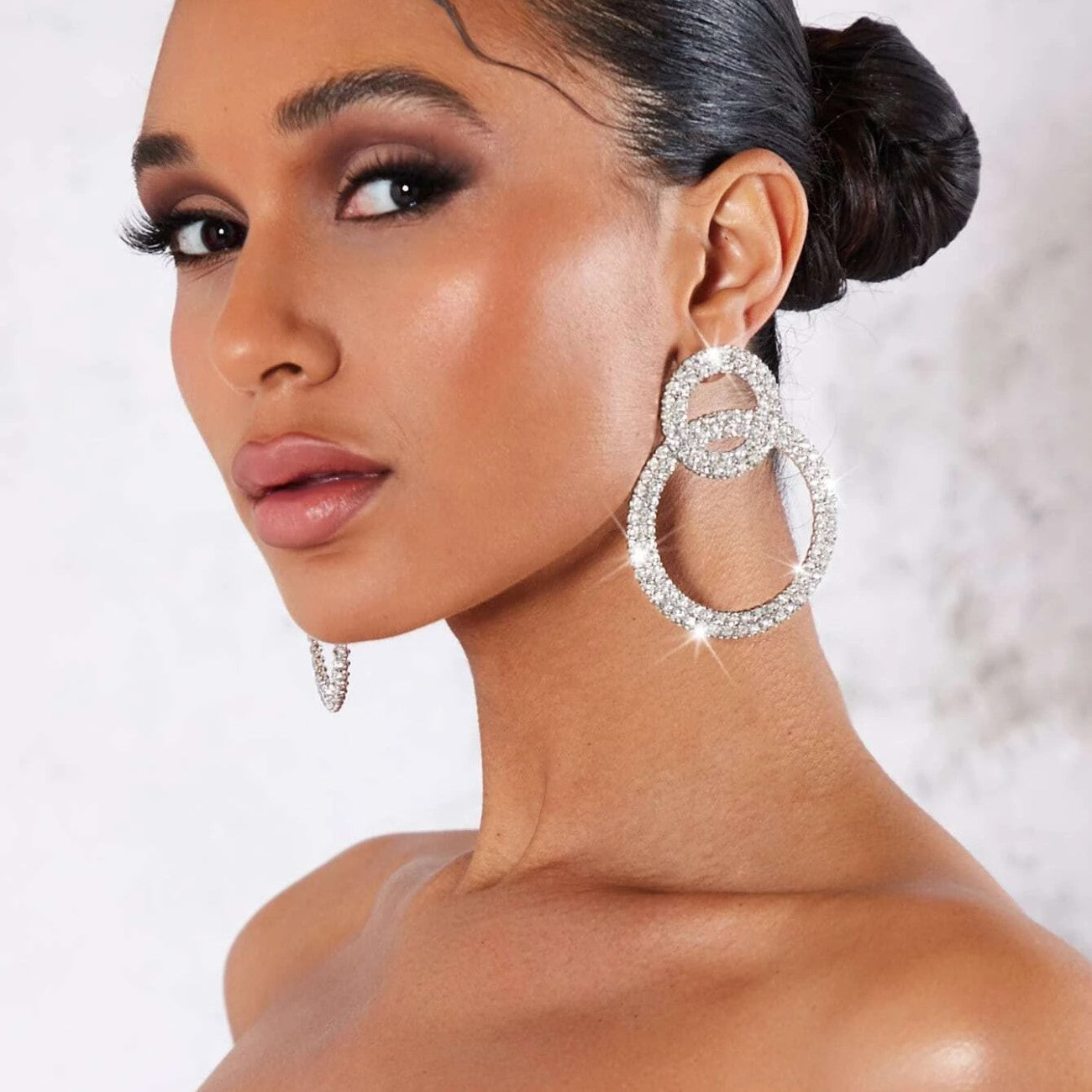 Strass-Hoops - Strass-besetzte Ohrringe