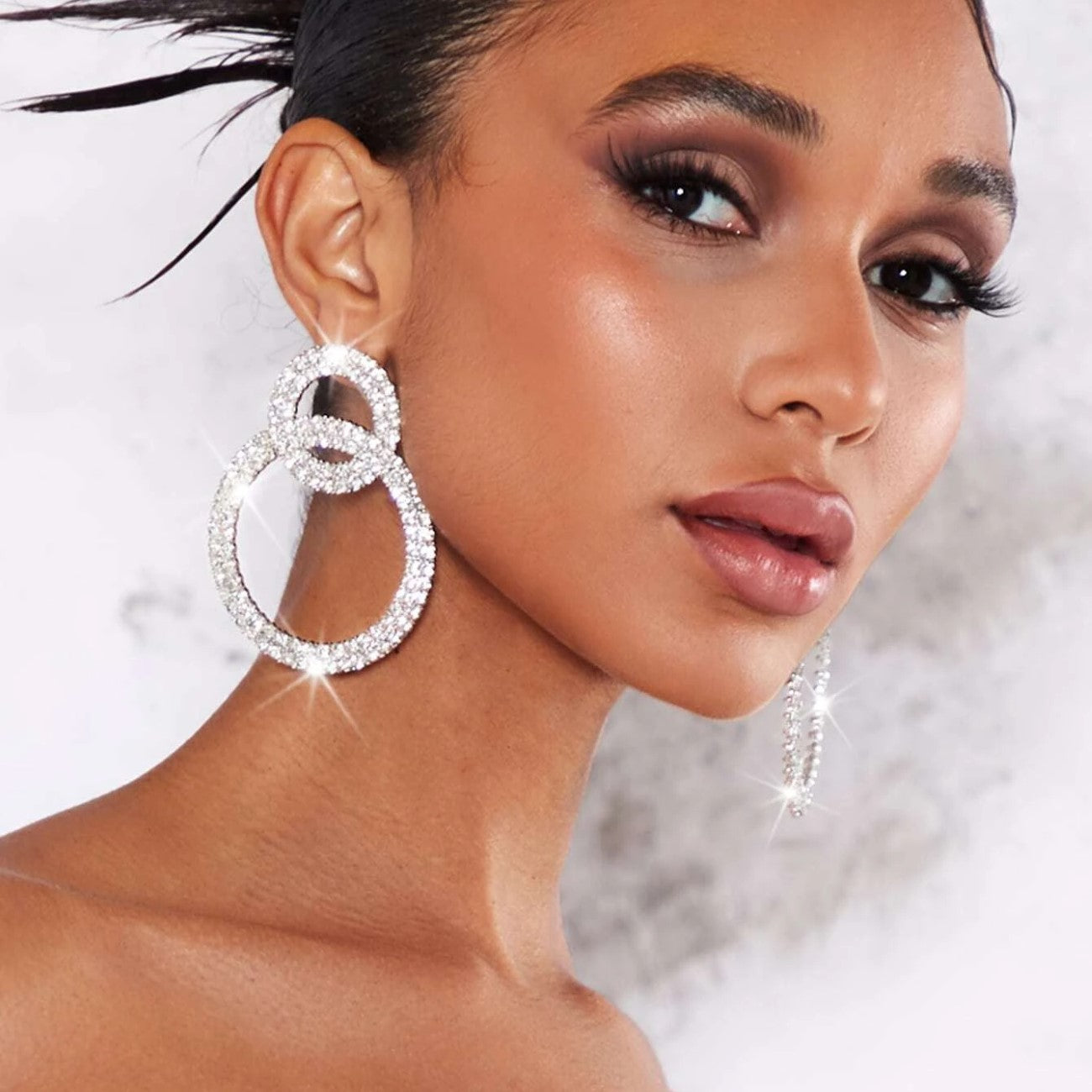 Strass-Hoops - Strass-besetzte Ohrringe