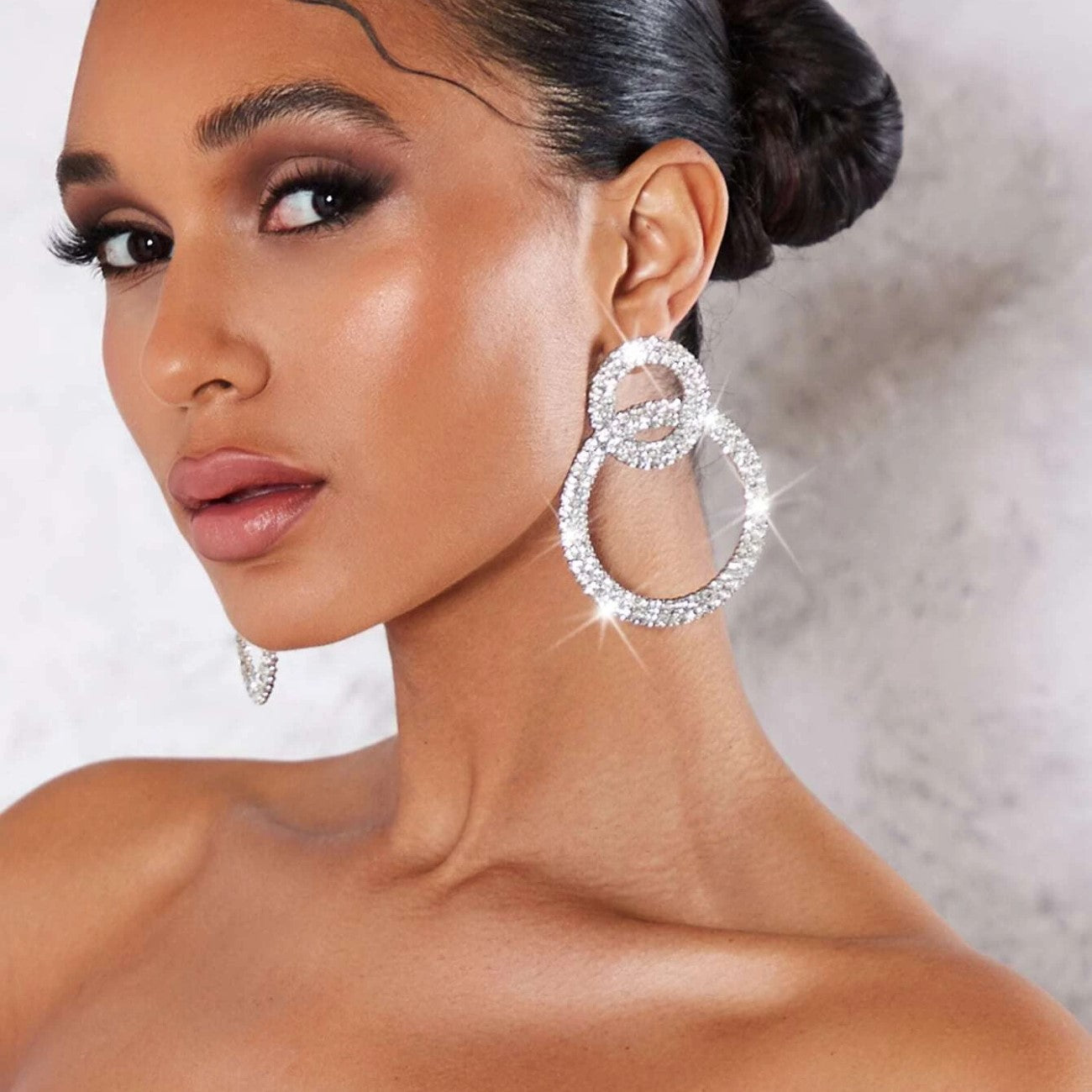 Strass-Hoops - Strass-besetzte Ohrringe
