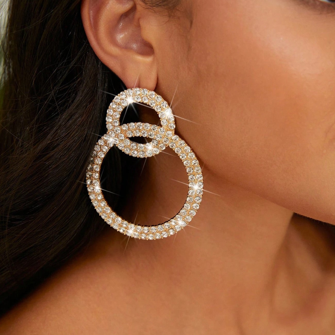 Strass-Hoops - Strass-besetzte Ohrringe