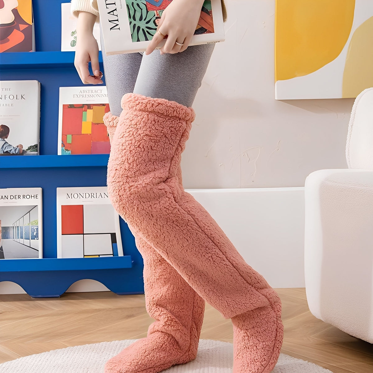 Camellia - Wärmende, knielange Damensocken für den Winter