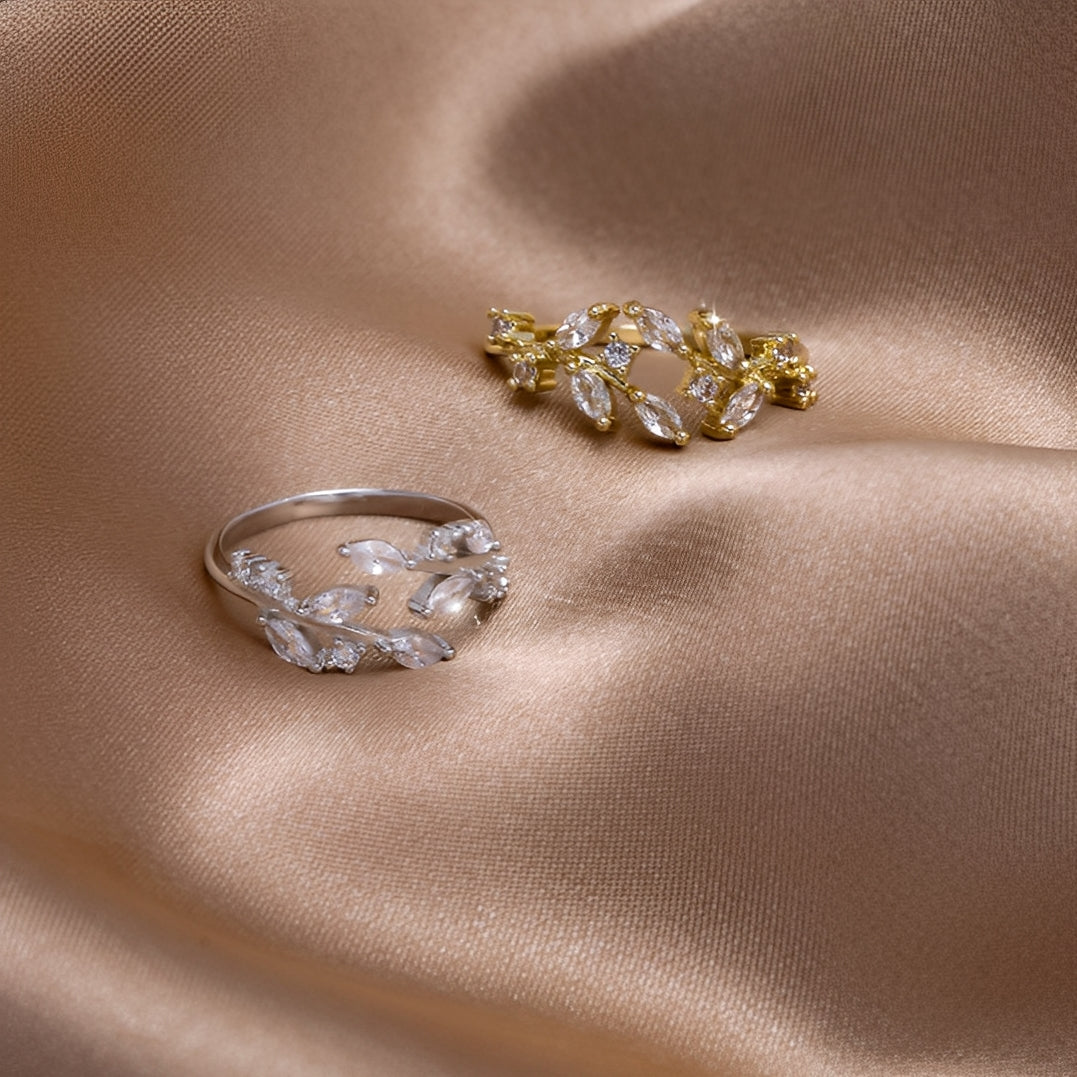 Aretha – Liana-Ring mit Kristall in 18K Gold