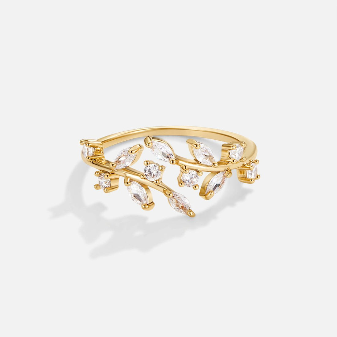 Aretha – Liana-Ring mit Kristall in 18K Gold