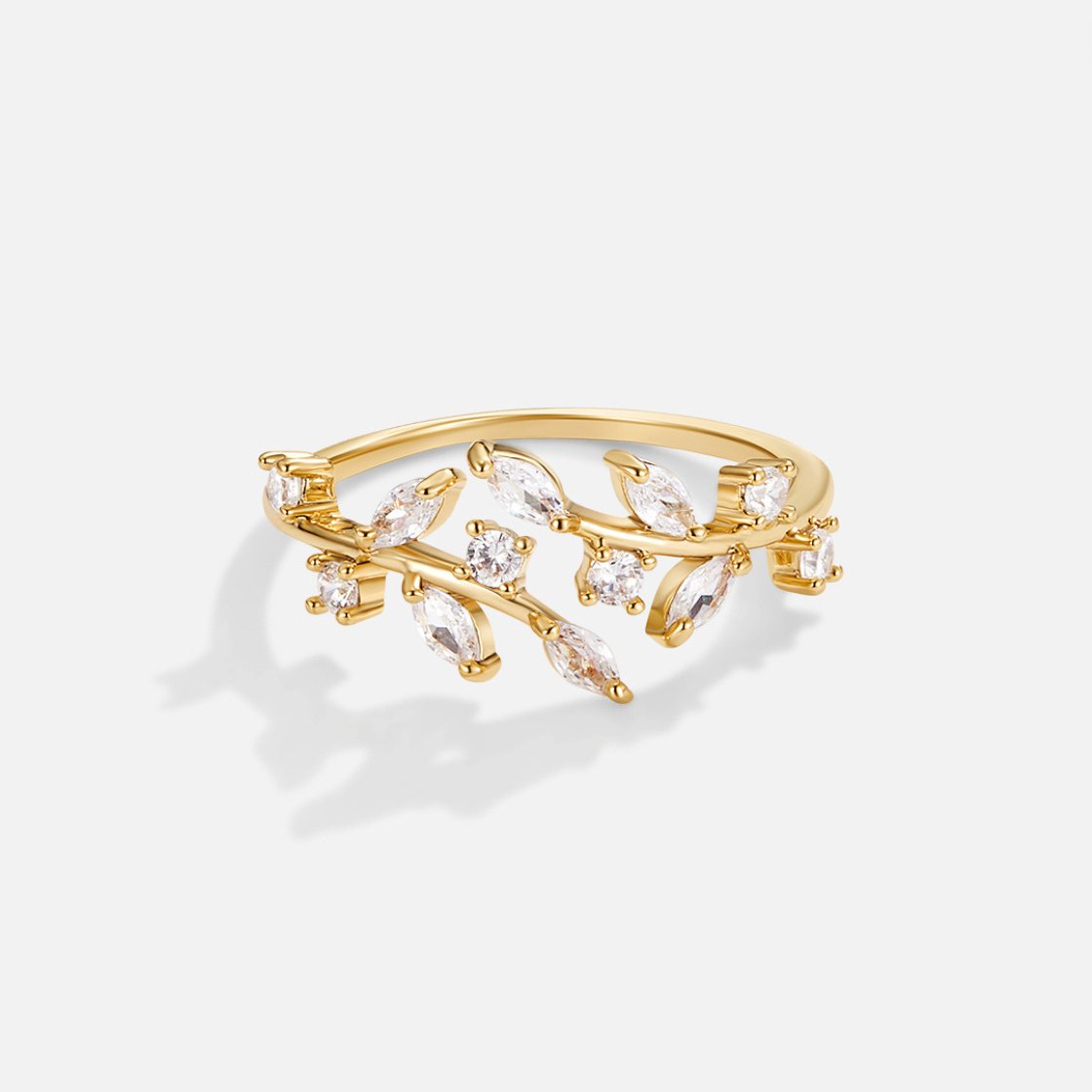 Aretha – Liana-Ring mit Kristall in 18K Gold