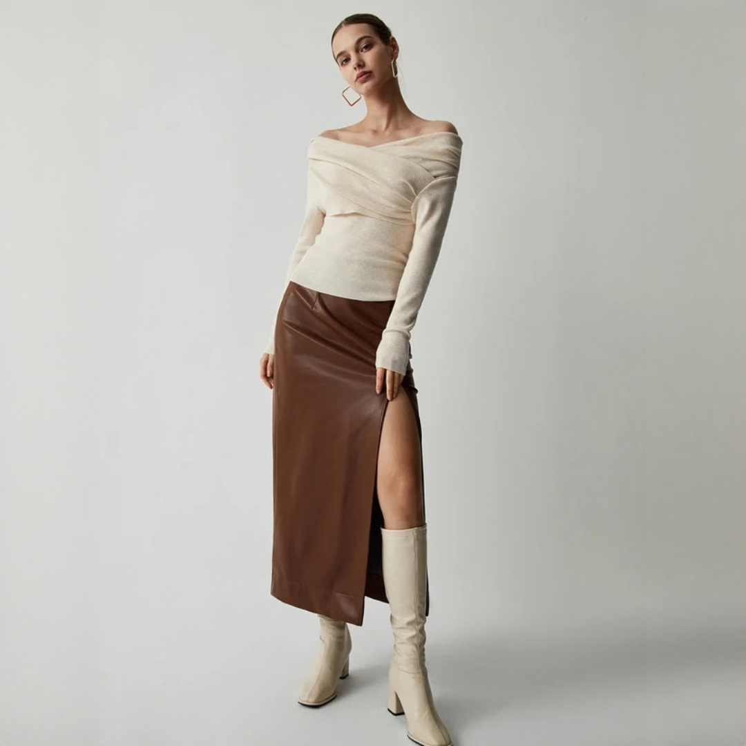 Yasmin - Elegantes, schulterfreies Top