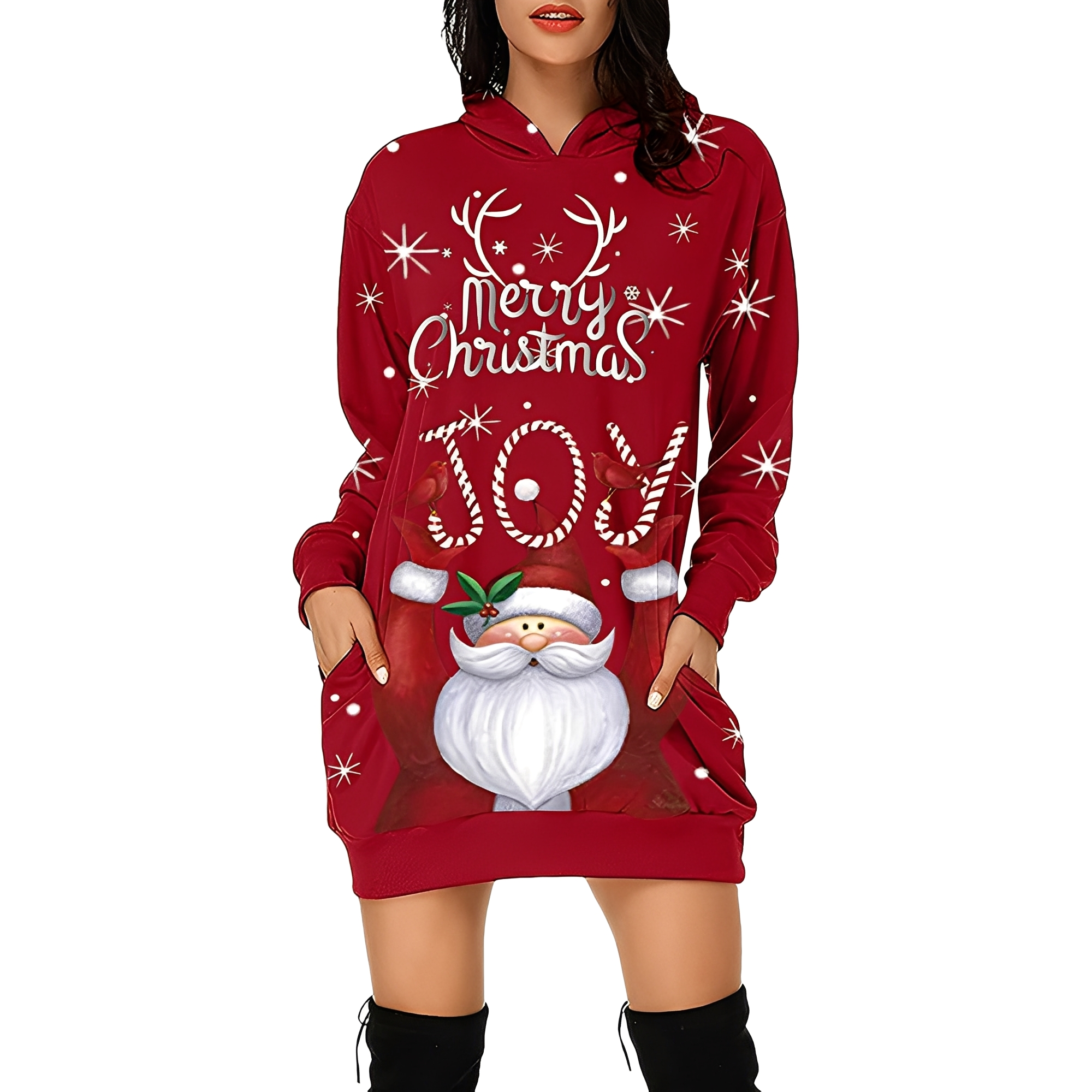 Georgia - Elegantes Weihnachtskapuzenkleid für Damen