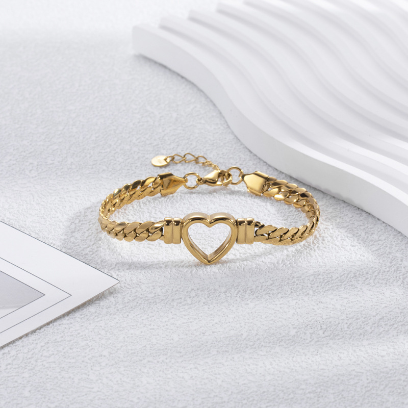 Hollow Herzarmband in Gold - Offenes Herzarmband