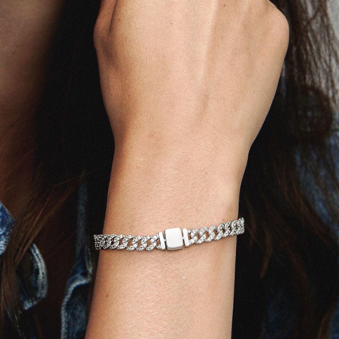 Soraya – Moissanit Gold 18K Cuban Chain Armband