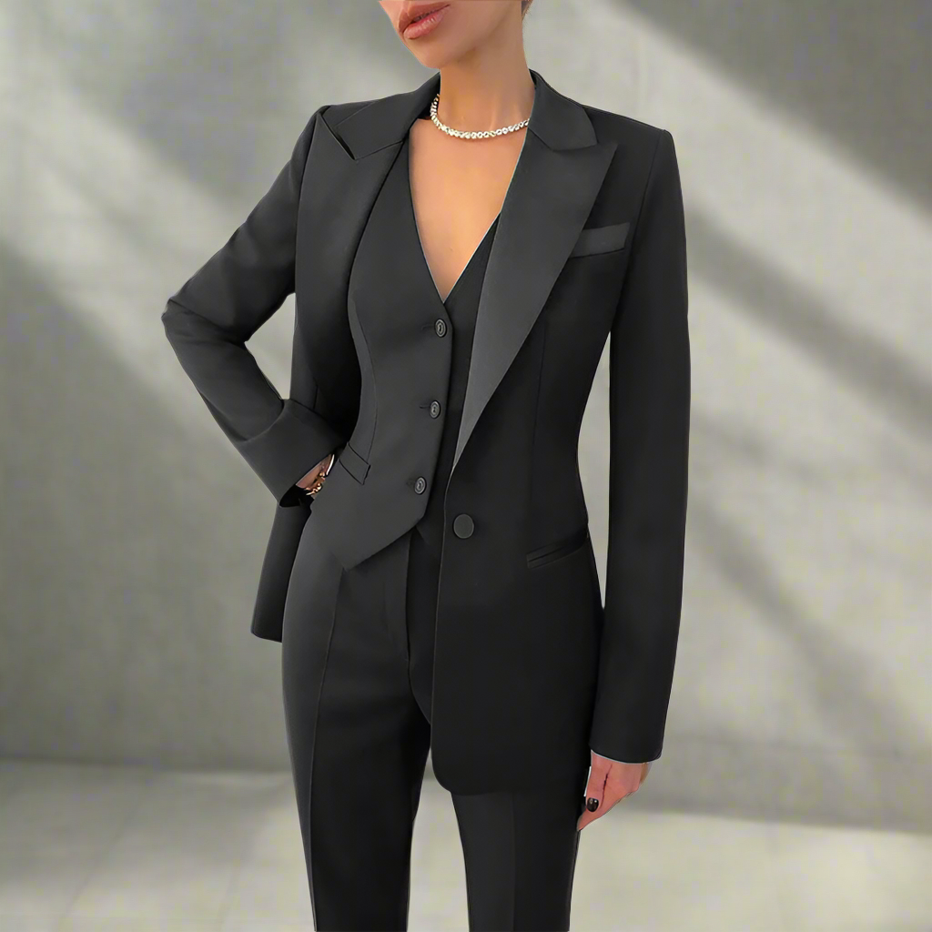 Clara - Stilvolles dreiteiliges Ensemble mit Jacke, Hose und Top