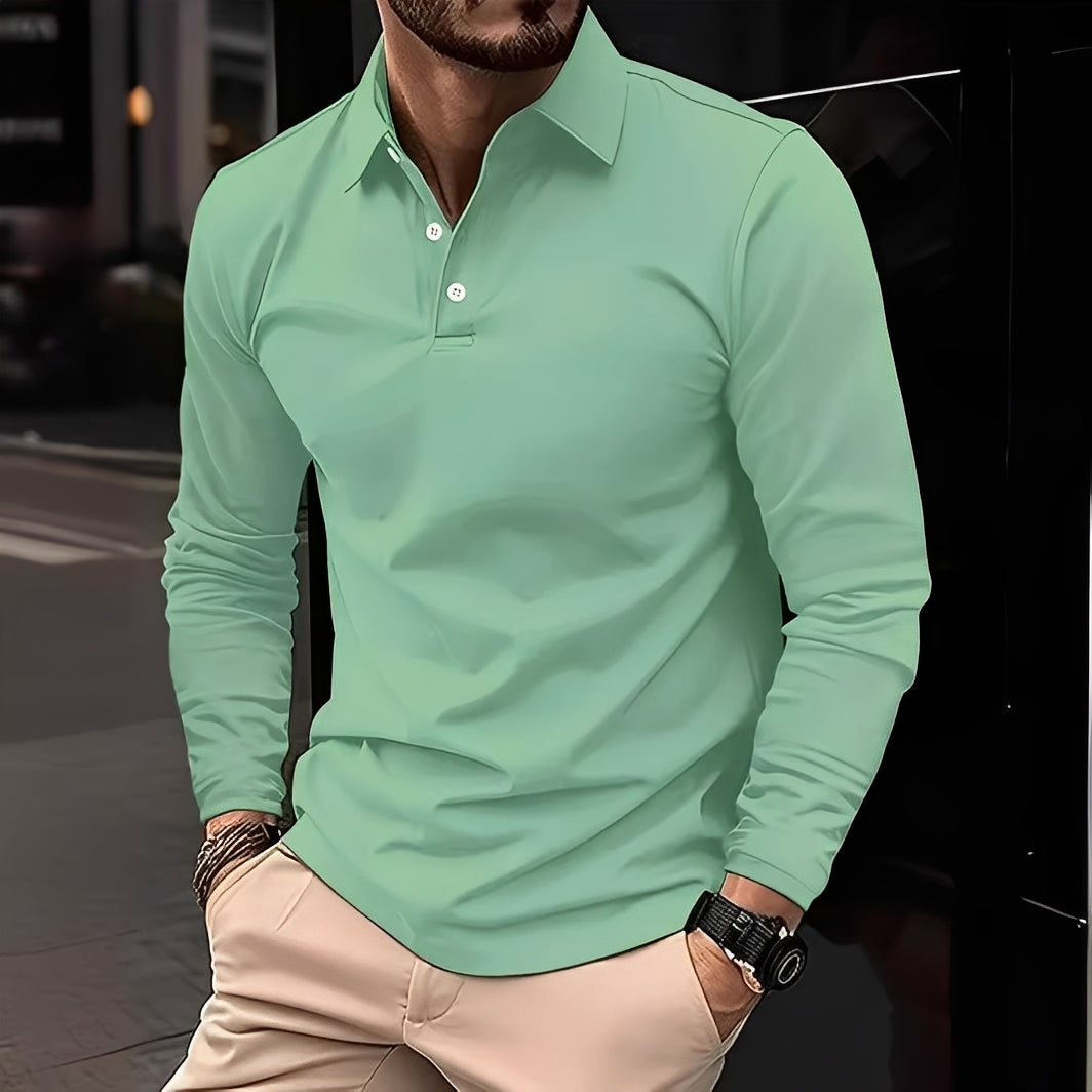 Deacon - Bequemes Langarm-Poloshirt