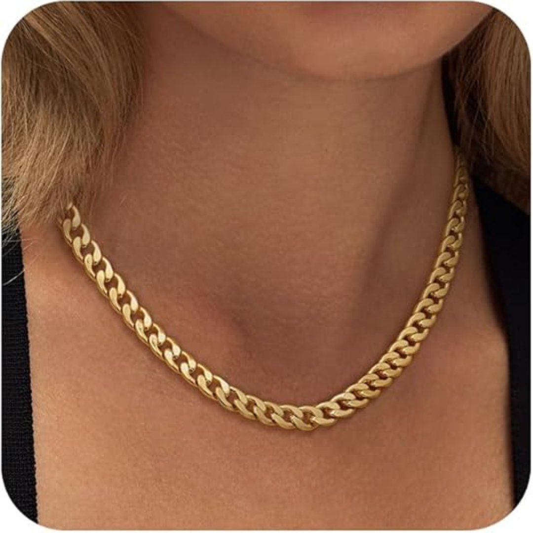 Anabel – Halskette mit goldenen Gliedern