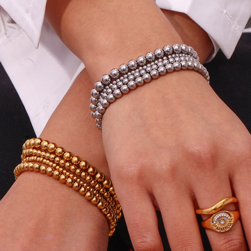 Crea - Modisches stapelbares goldenes Metallarmband (4mm)