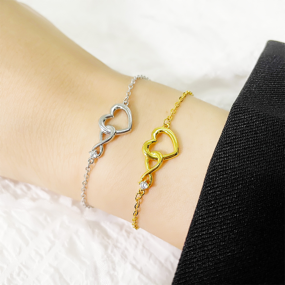 Unendliches Herzarmband - Zartes CZ-Armband