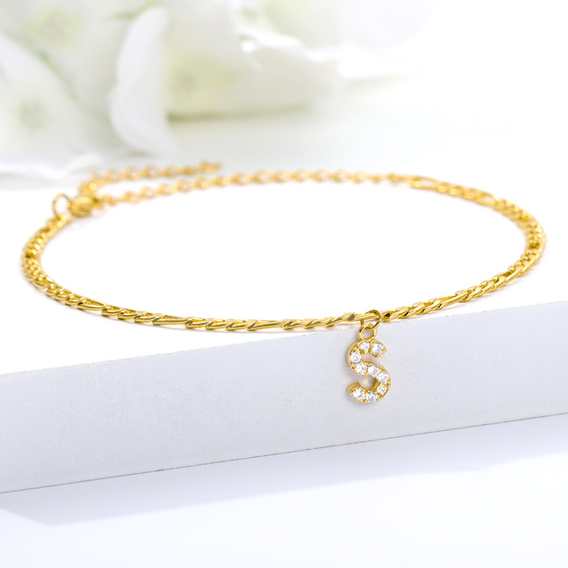 Initialen Knöchel - Knöchelarmband mit Ihrer Initiale