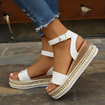 Evangelle - Damen-Sandalen mit Sommer-Knöchelriemen