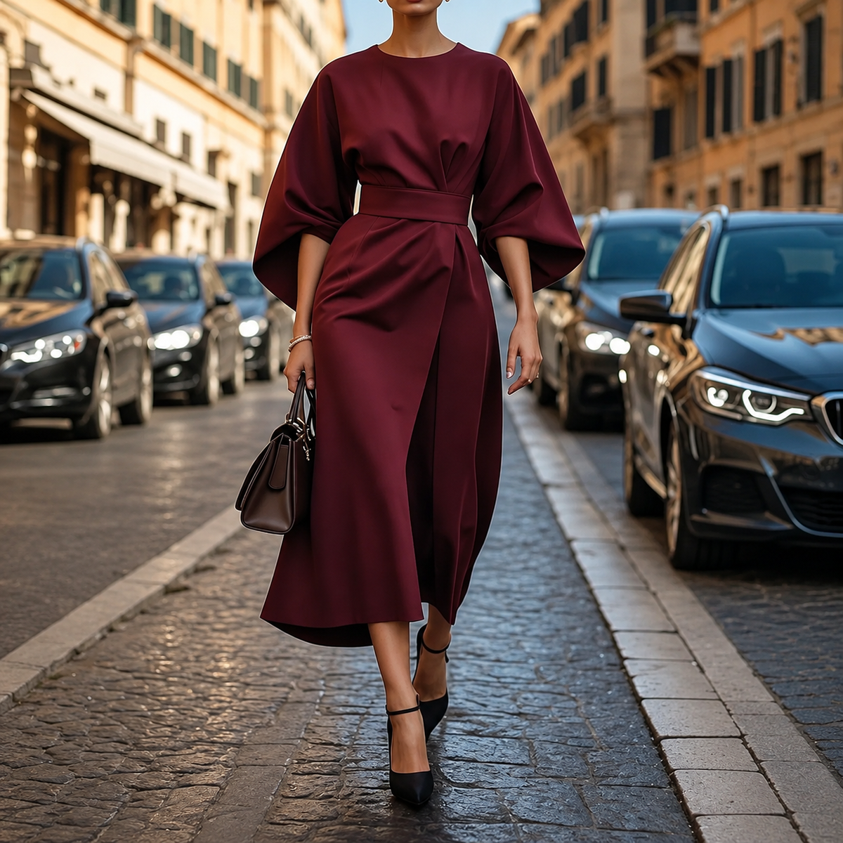 Clare - Maxi Kleid mit taillierbarem Kordelzug