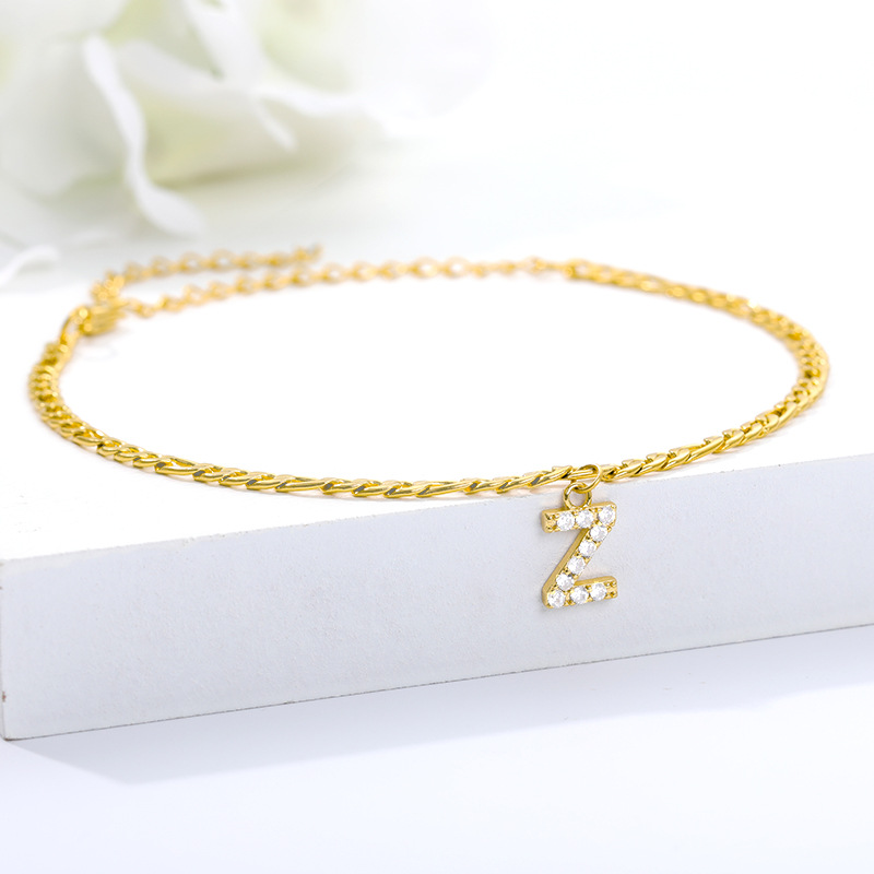 Initialen Knöchel - Knöchelarmband mit Ihrer Initiale