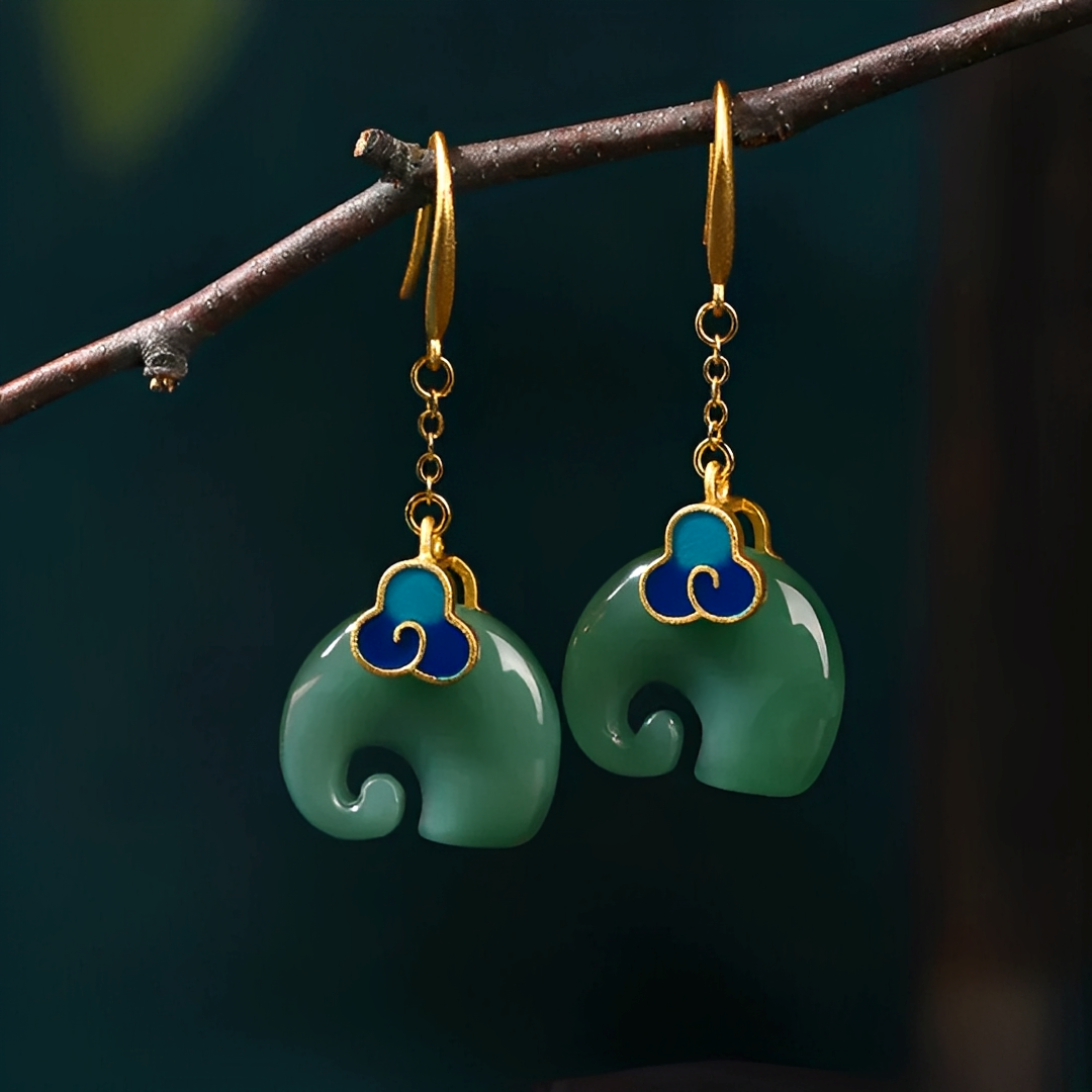 Elly – Elegante Ohrringe mit retro-grünen Elementen