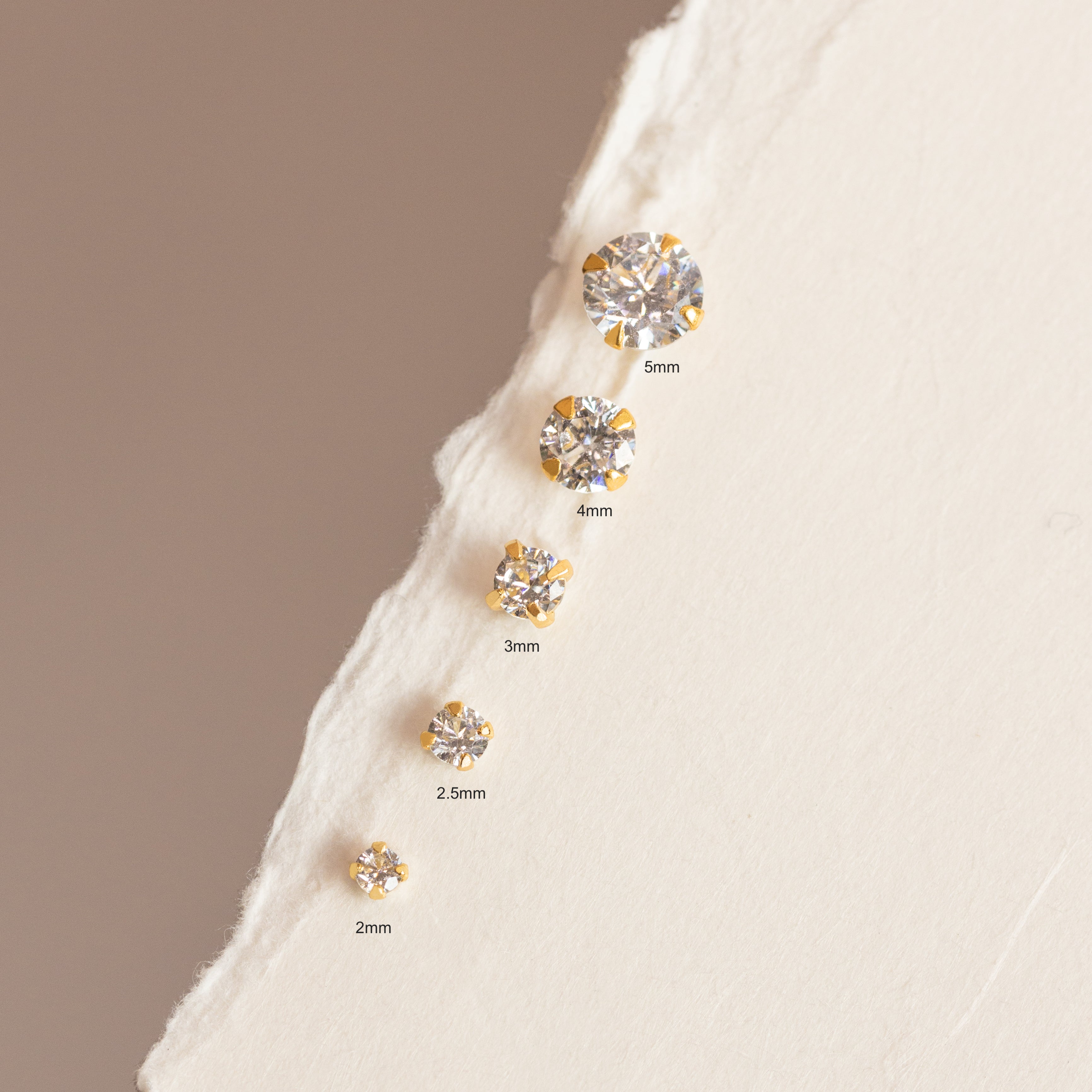 Sloane - Mini-Ohrringe mit 2mm Glanz