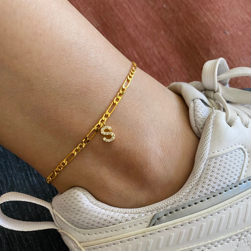 Initialen Knöchel - Knöchelarmband mit Ihrer Initiale
