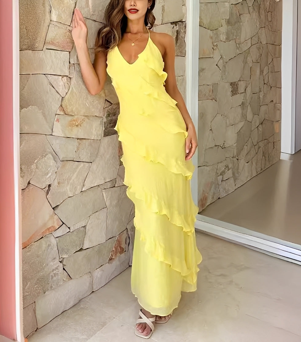 Ashley - Elegantes Maxikleid mit Rüschen