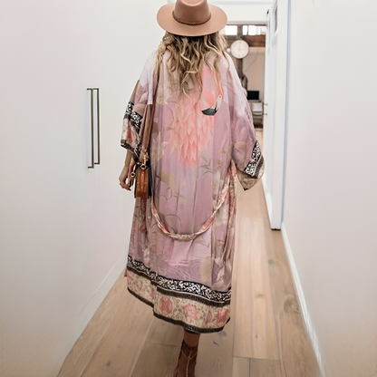 Barbarra - Elegantes langes Damenkleid mit floralem Muster