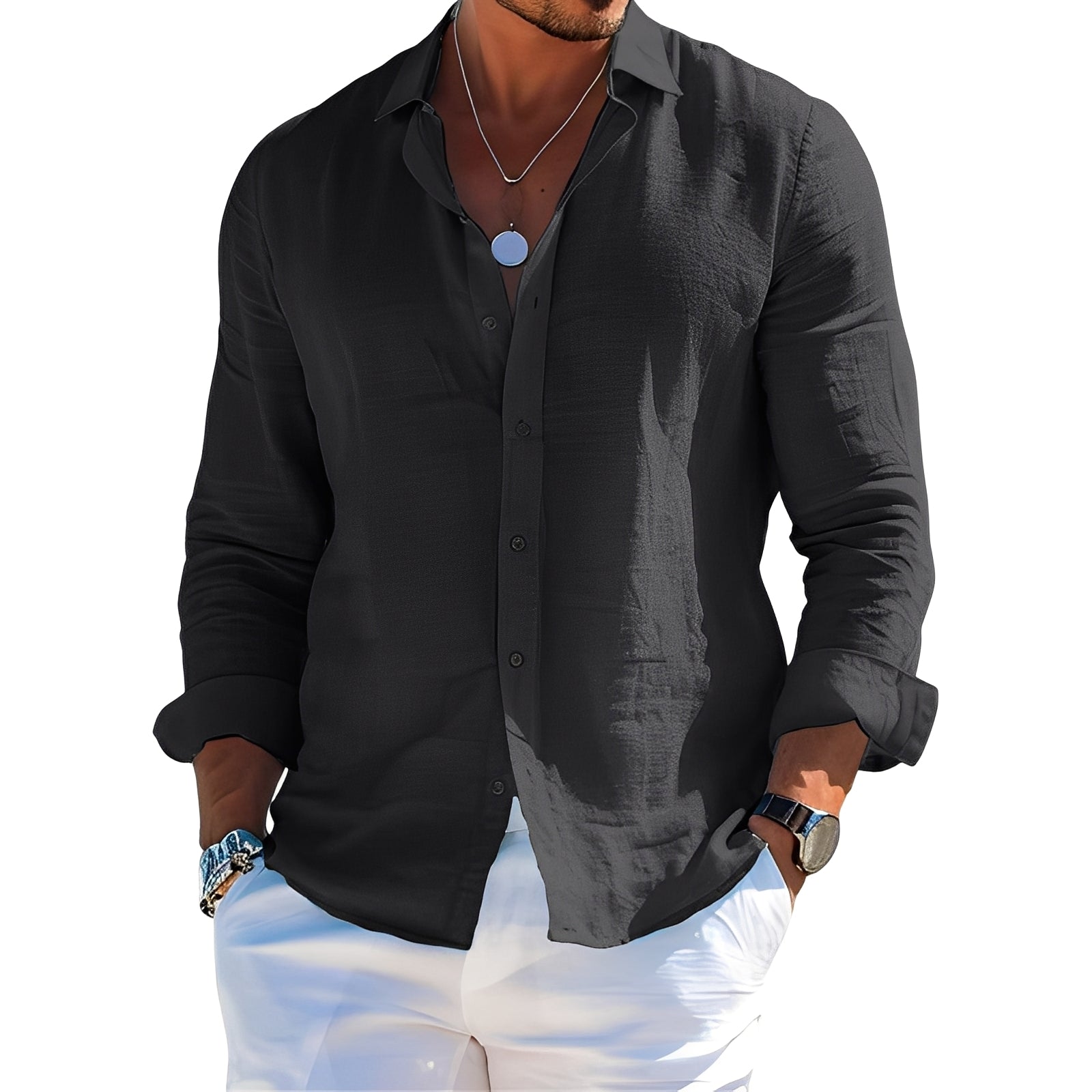 Félicien - Angenehmes langärmeliges Poloshirt