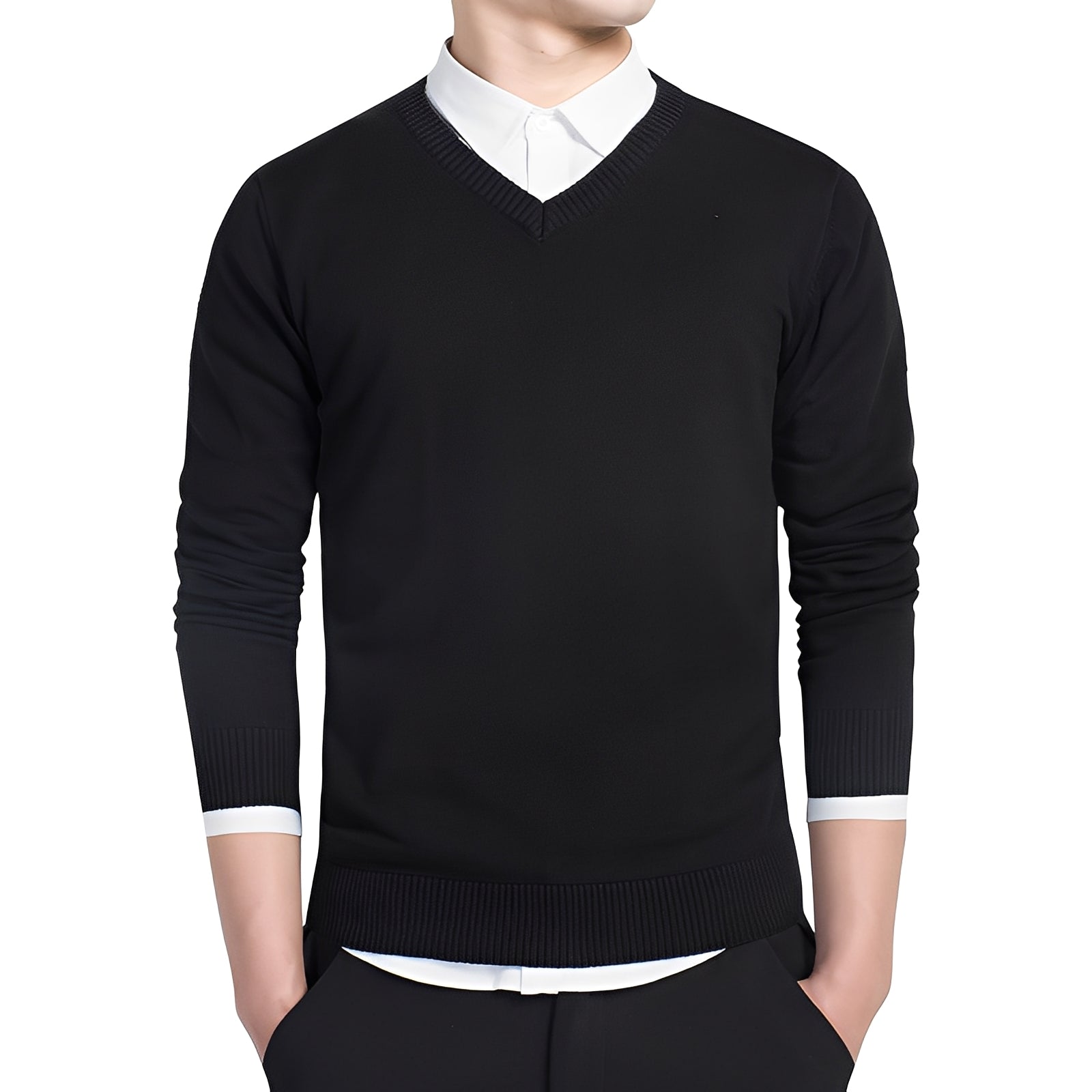 Tom - Komfortabler V-Ausschnitt-Pullover