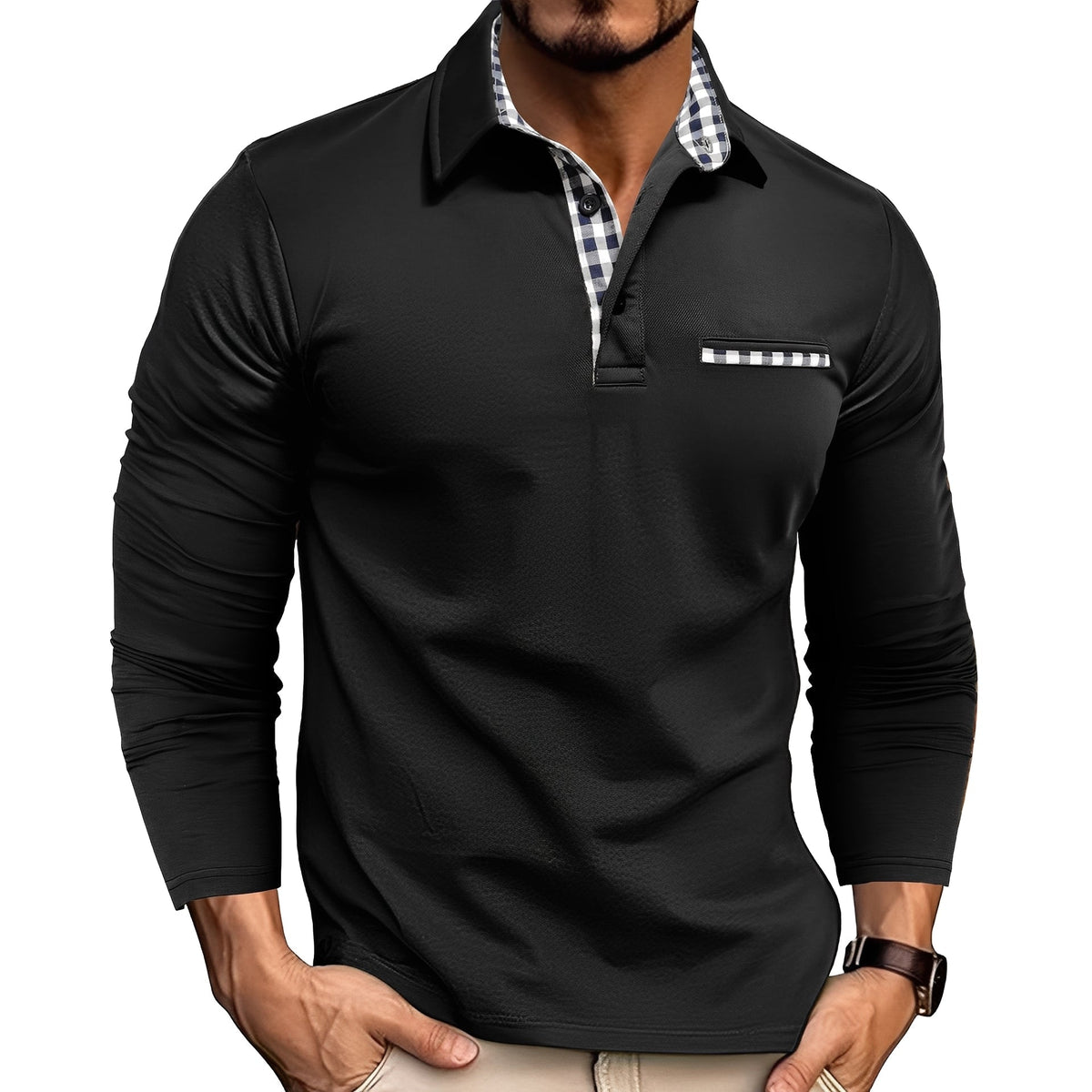 Grover - Lässiges Langarm-Poloshirt