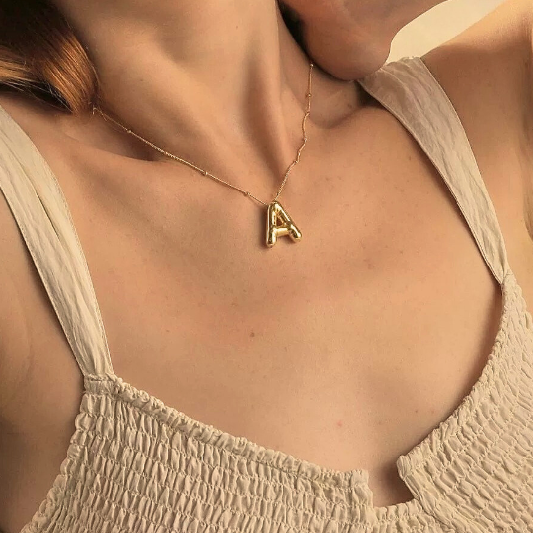 Goldenes Initialen-Halsband Balloon