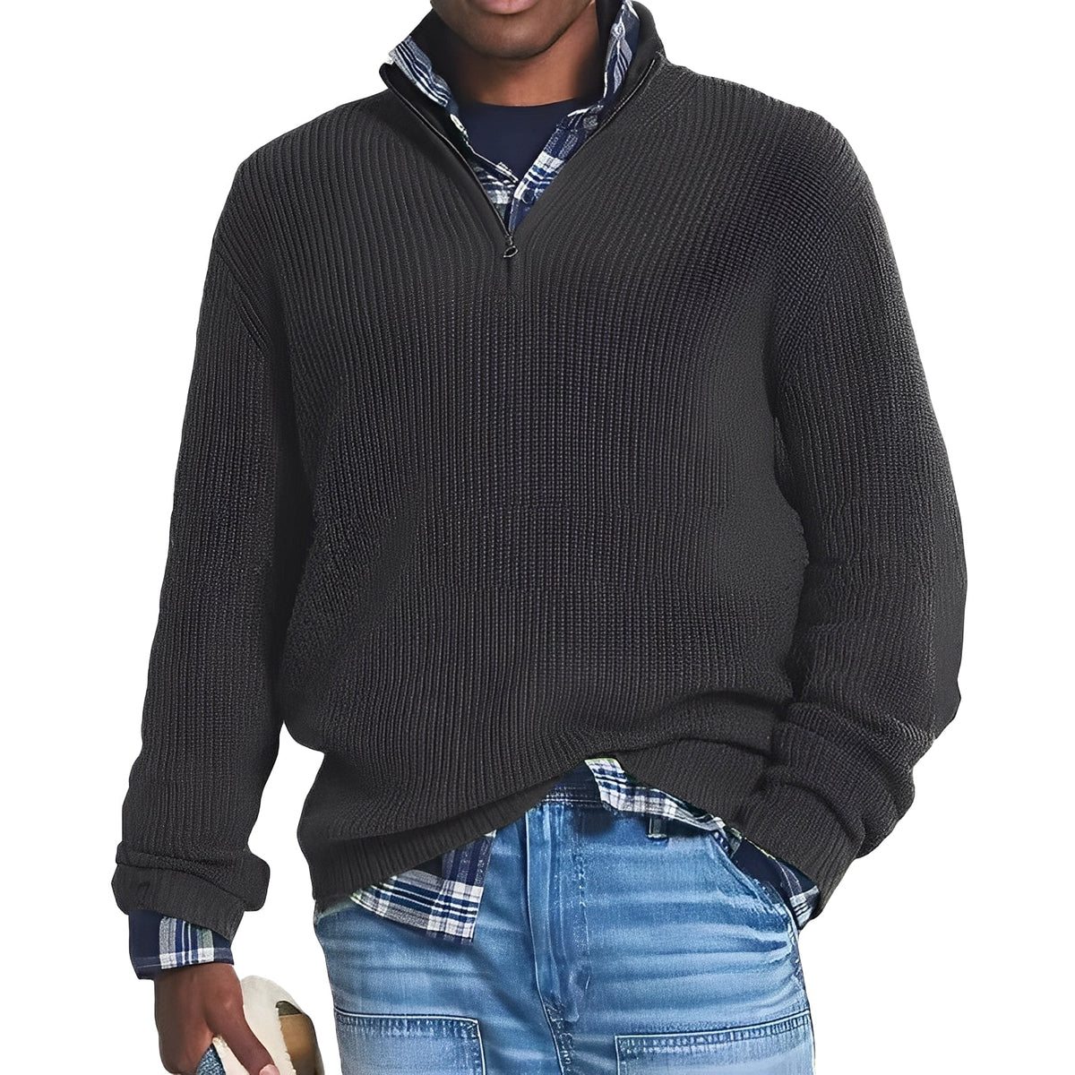 Edward - Trendiger Pullover mit halbem Reißverschluss