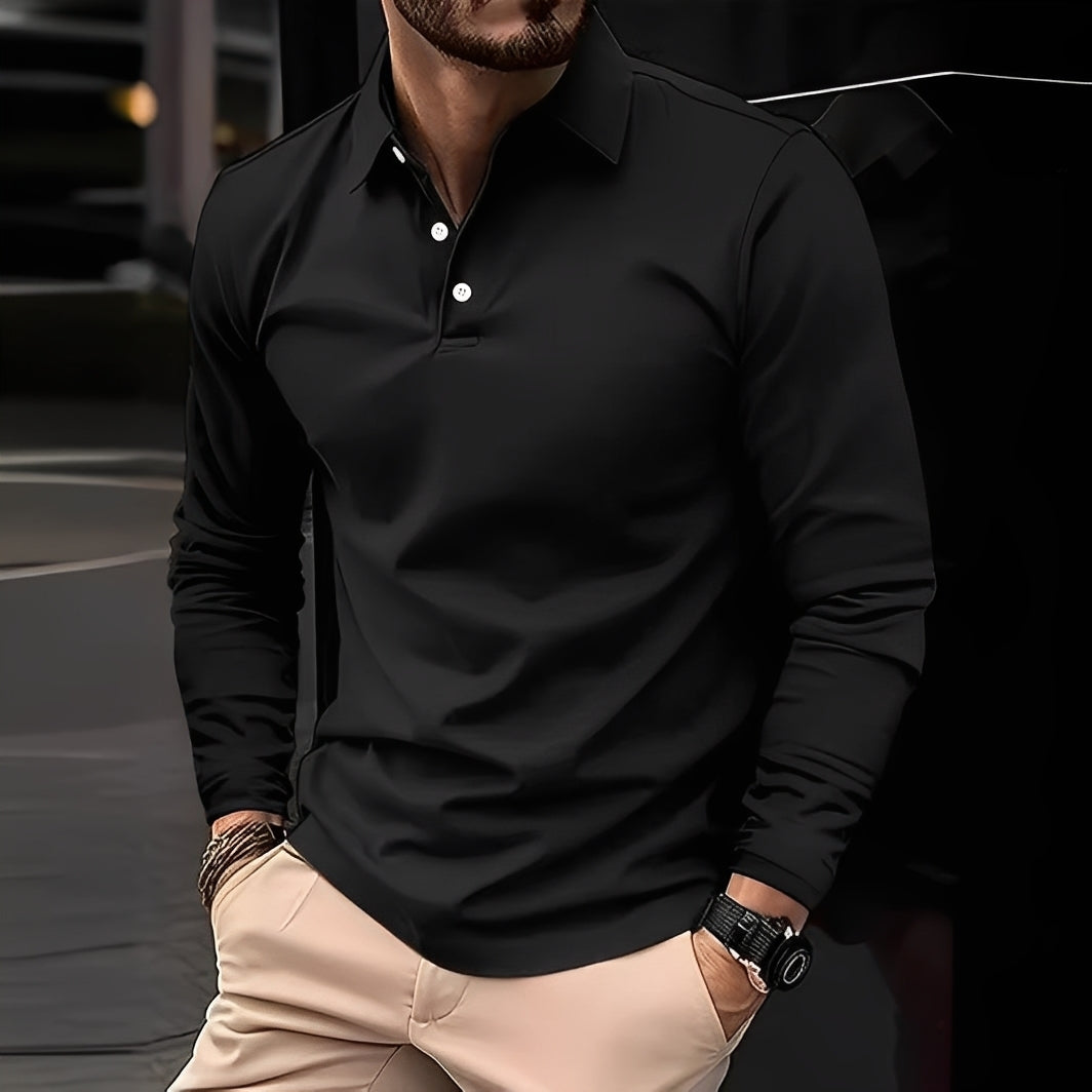 Deacon - Bequemes Langarm-Poloshirt für Herren