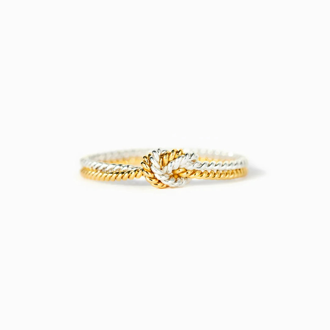 Engelschnur-Knotenring - Gold und Silber