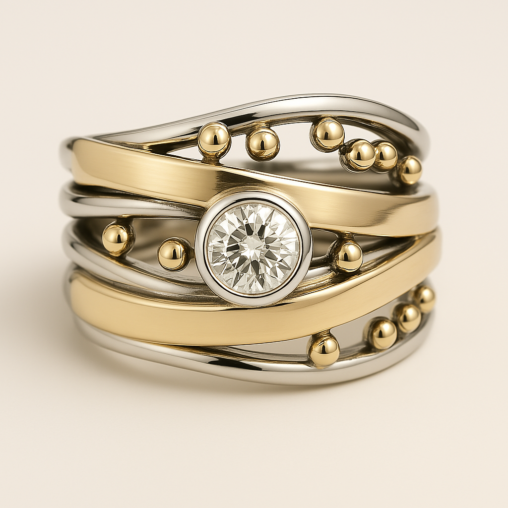 Dalia – Vintage Goldring mit eingearbeitetem Zirkonia