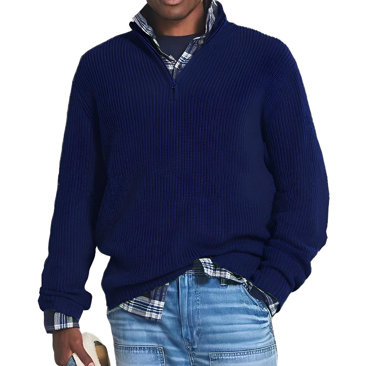 Edward - Trendiger Pullover mit halbem Reißverschluss