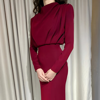 Bonnie - Elegantes, drapiertes Midikleid für Damen