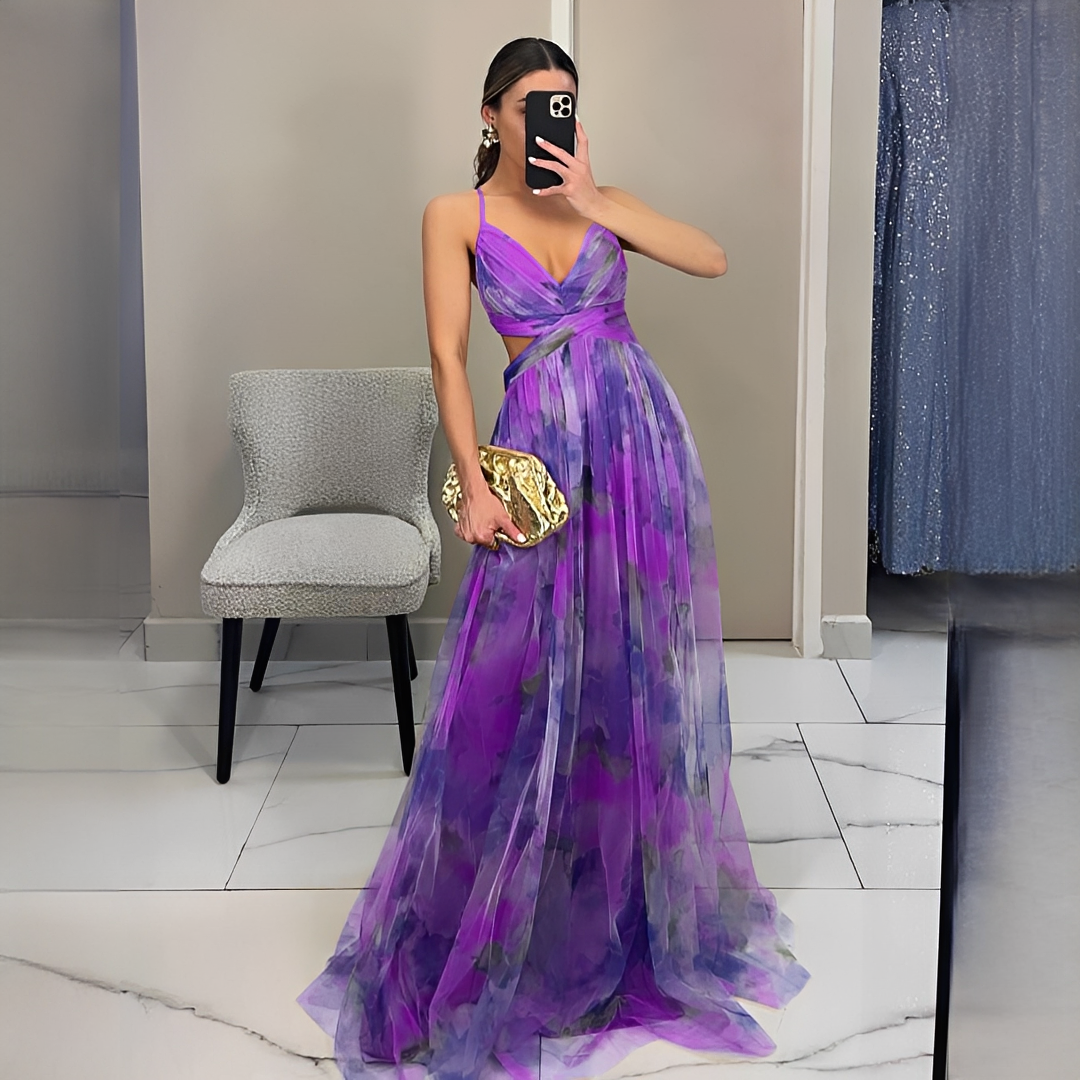 Gardania - Langkleid für Damen mit Blumenmuster