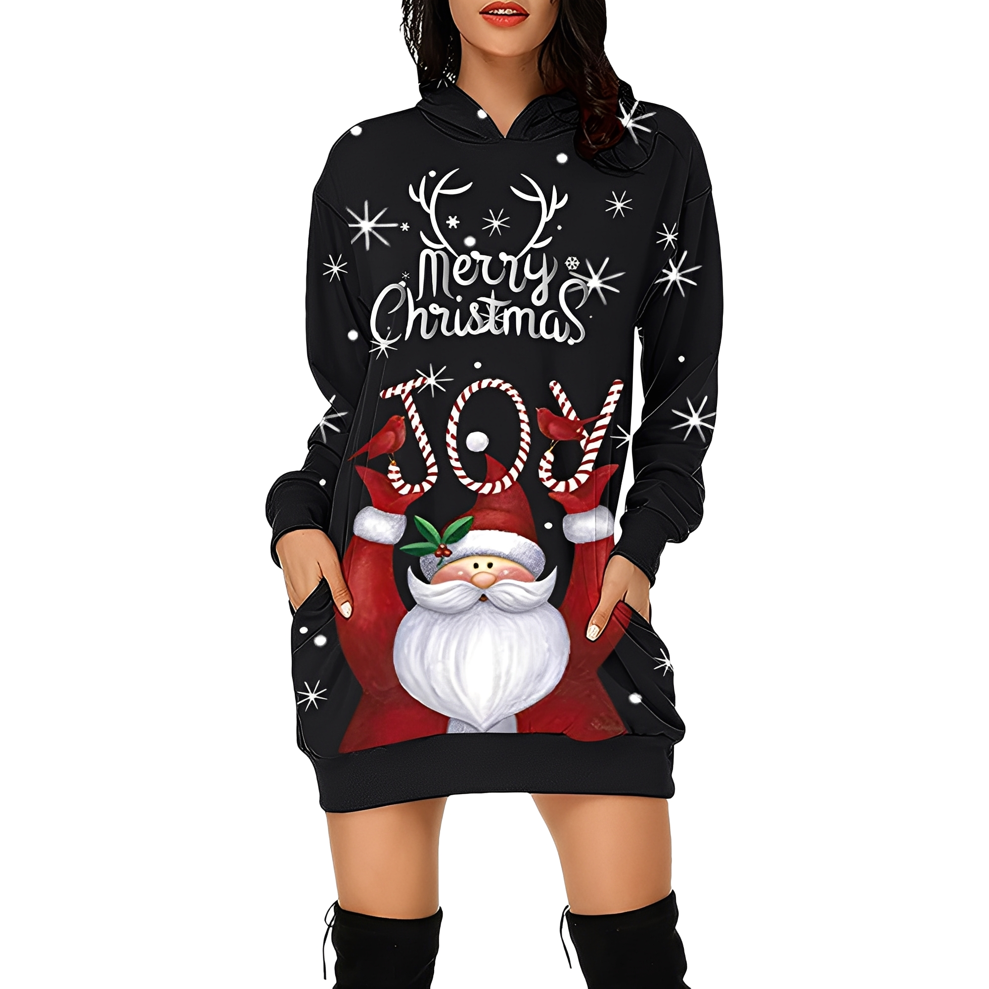 Georgia - Elegantes Weihnachtskapuzenkleid für Damen