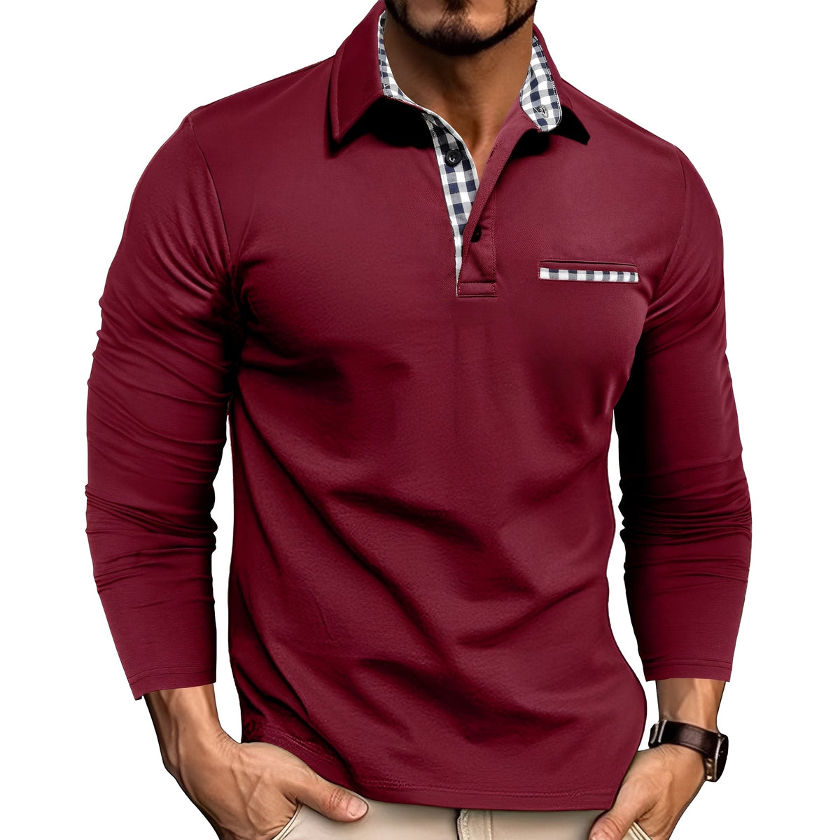 Rupert - Langärmeliges, leichtes Herren-Poloshirt
